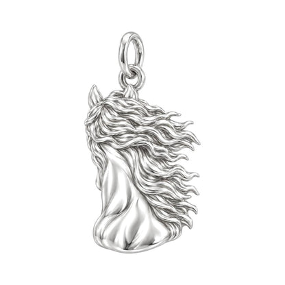Wild Spirit Horse Charm Bracelet – Personalized Horse Mom Gift – back of the charm, engraving area