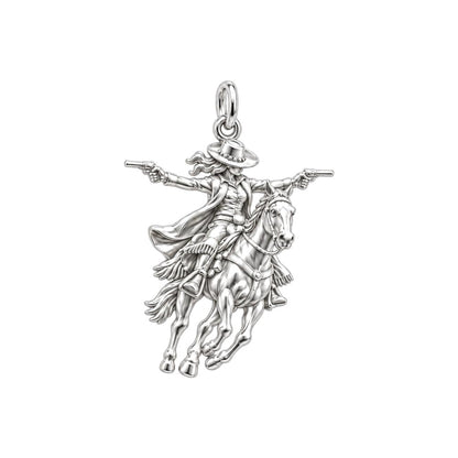 Wild West Cowgirl Charm Bracelet – Personalized Horse Lover Gift – silver charm, front view