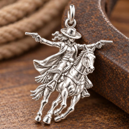 Wild West Cowgirl Charm Bracelet – Personalized Horse Lover Gift – macro detail of the charm