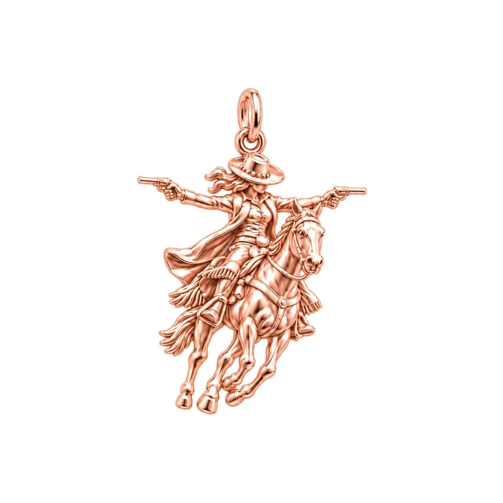 Wild West Cowgirl Charm Bracelet – Personalized Horse Lover Gift – rose gold charm, front view
