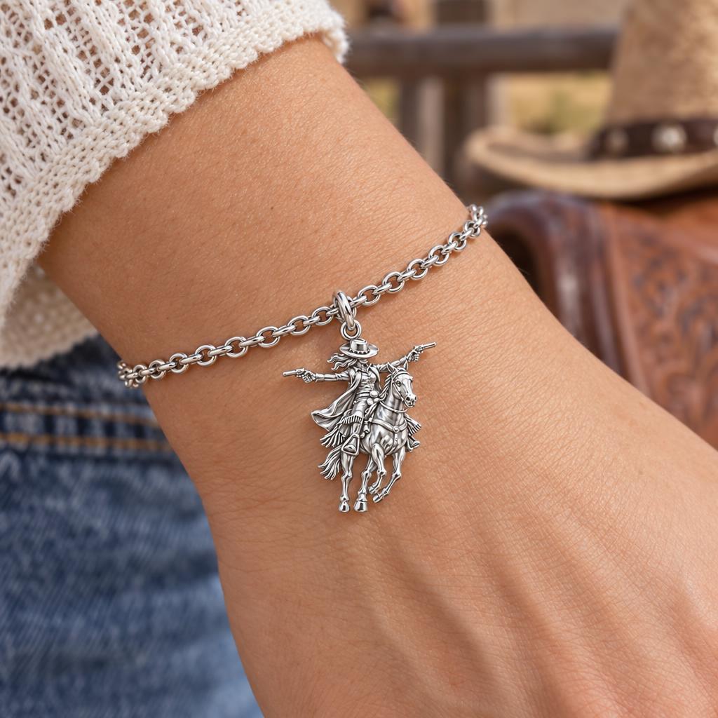 Wild West Cowgirl Charm Bracelet Set – worn / in use