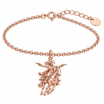 Wild West Cowgirl Charm Bracelet Set – rose gold, front view
