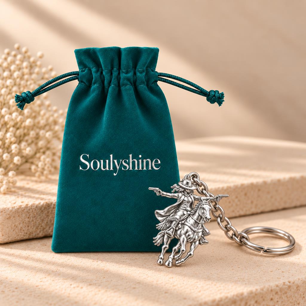 Wild West Cowgirl Charm Keychain – Soulyshine velvet gift pouch