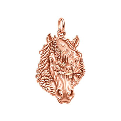 Wilderness Trail Horse Charm and Polyester Cord Bracelet Set