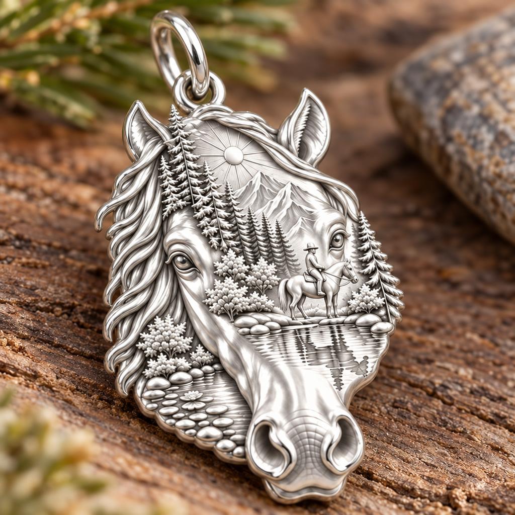 Wilderness Trail Horse Charm and Polyester Cord Bracelet Set