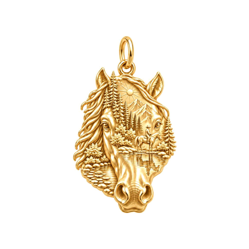 Wilderness Trail Horse Charm and Polyester Cord Bracelet Set