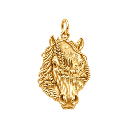 Wilderness Trail Horse Charm and Polyester Cord Bracelet Set