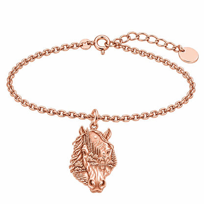 Wilderness Trail Horse Charm Bracelet Set – rose gold, front view