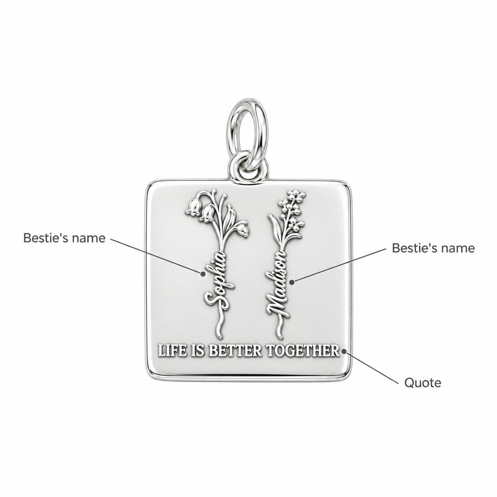 Wildflower Bestie Garden Charm Bracelet – Personalized Bestie Gift – personalization guide