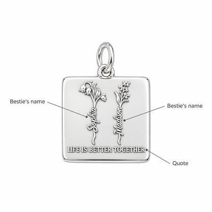 Wildflower Bestie Garden Charm Bracelet – Personalized Bestie Gift – personalization guide