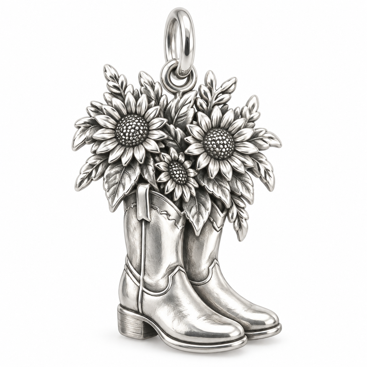Wildflower Cowboy Boots Charm Bracelet – Personalized Mom Gift