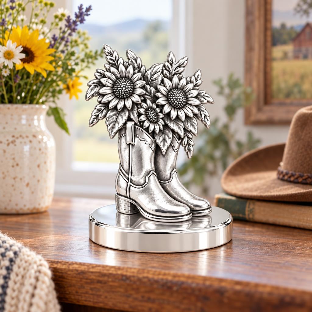 Wildflower Cowboy Boots Keepsake Plaque – worn / in use