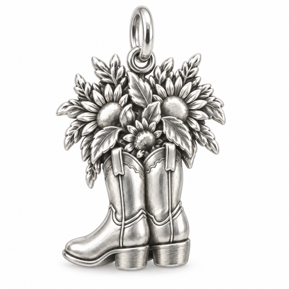 Wildflower Cowboy Boots Keepsake Plaque – back of the charm, engraving area