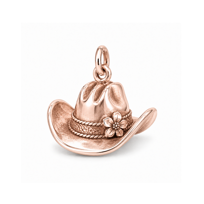 Wildflower Cowboy Hat Charm — Rose Gold | charm-topics-remaining-444-2026-09-14 | topic-233