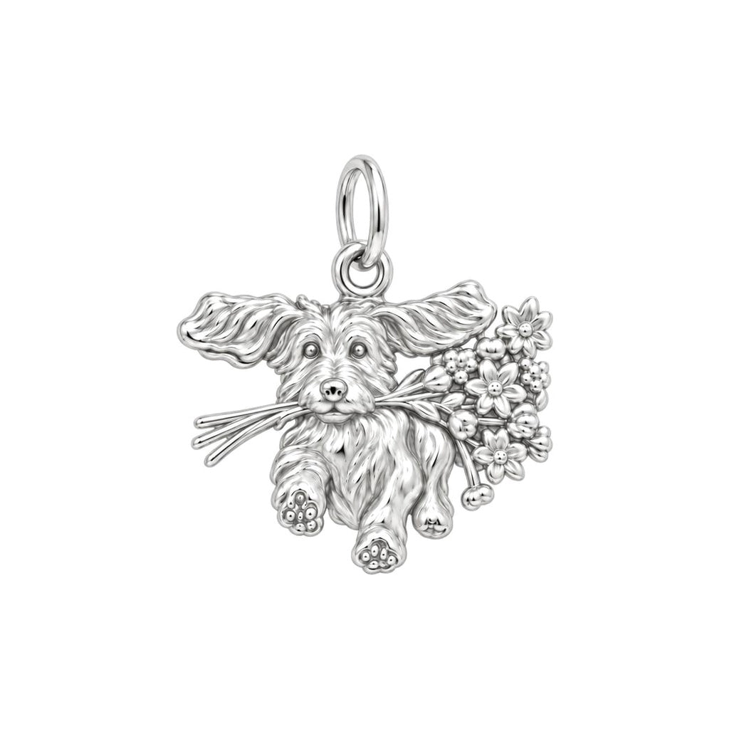 Wildflower Delivery Pup Charm and Polyester Cord Bracelet Set