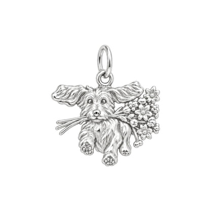 Wildflower Delivery Pup Charm and Polyester Cord Bracelet Set