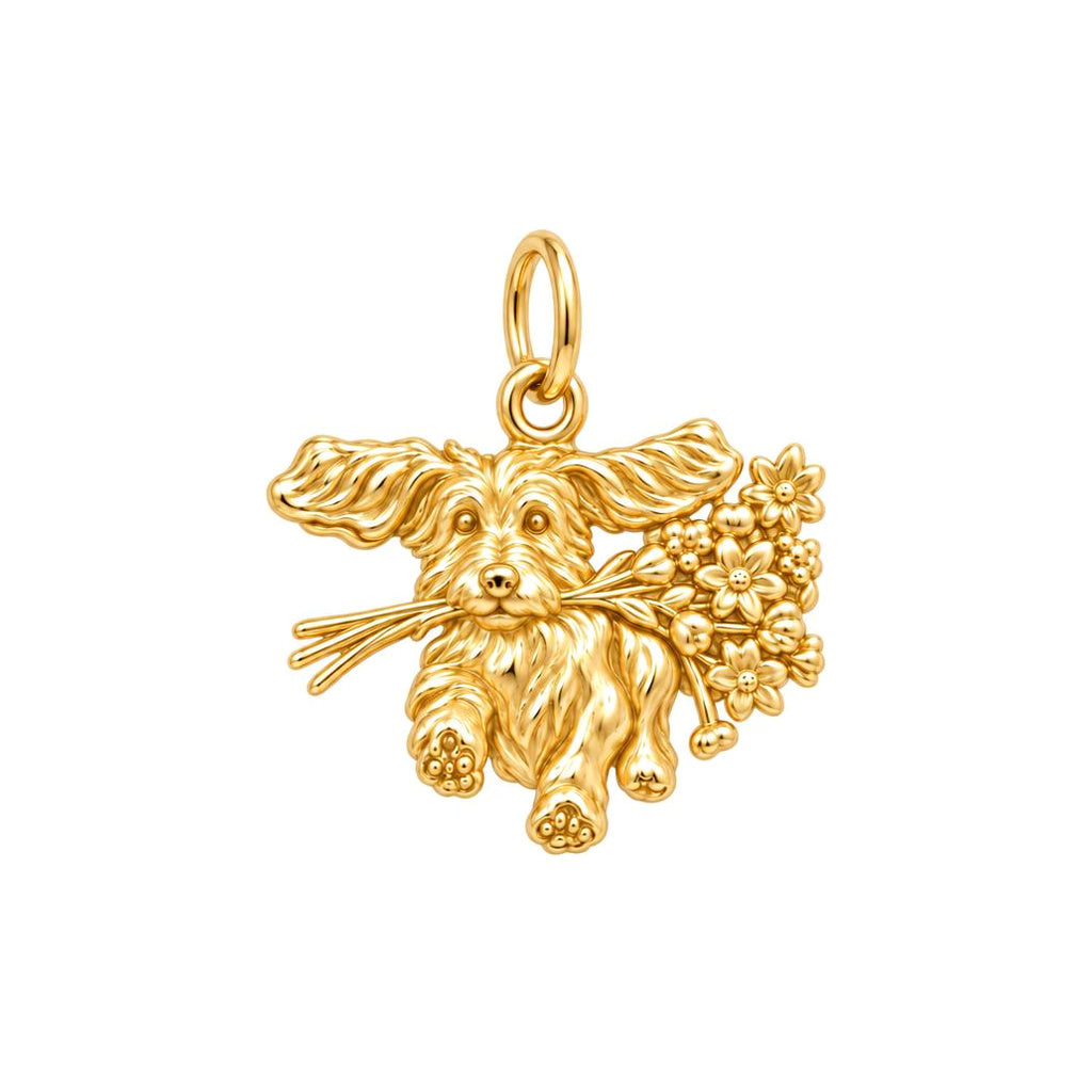 Wildflower Delivery Pup Charm and Polyester Cord Bracelet Set