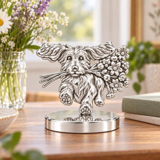 Wildflower Delivery Pup Keepsake Plaque – worn / in use