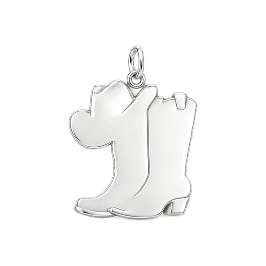 Wildflower Western Boots and Hat Charm and Polyester Cord Bracelet Set