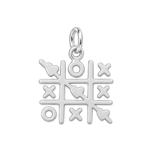 Win at Love Tic Tac Toe Charm Bracelet – Personalized Mom Gift – back of the charm, engraving area