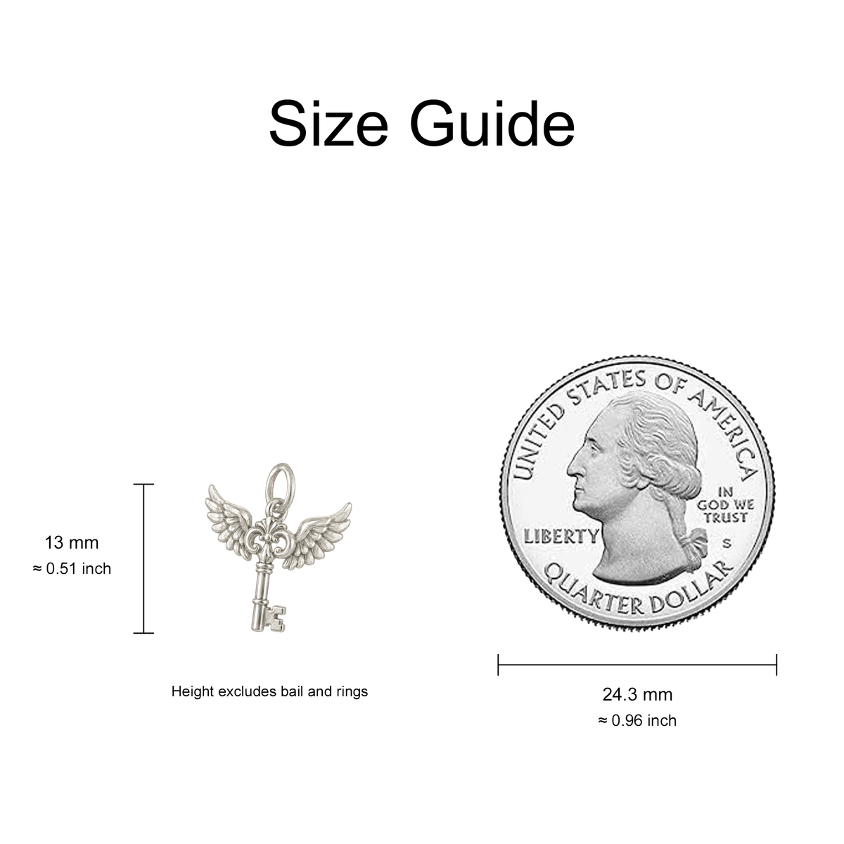 Winged Key Charm — Size Guide — 13 mm body excluding bail and rings — 50-works-silver-20260916-68