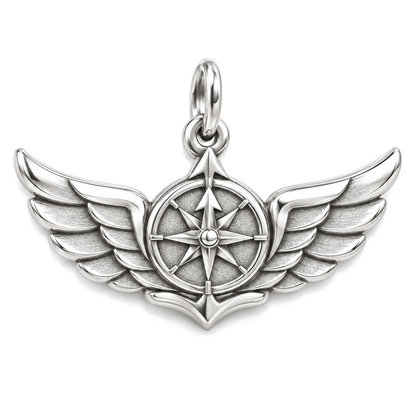 Wings of Service Charm — Silver Super Macro | charm-topics-remaining-444-2026-09-14 | topic-313