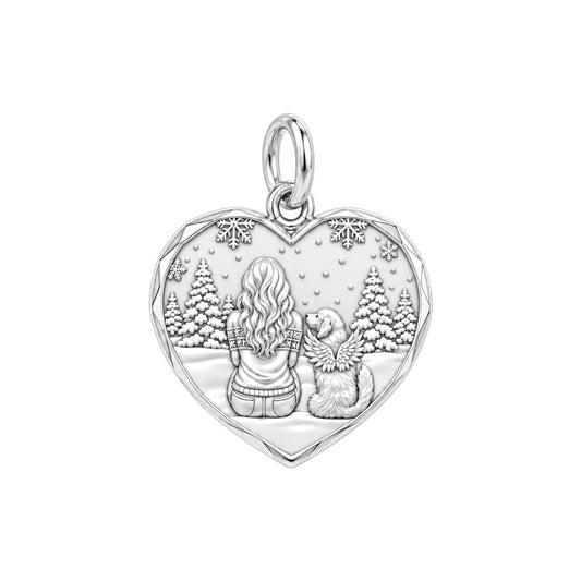 Winter Angel Dog Charm and Polyester Cord Bracelet Set