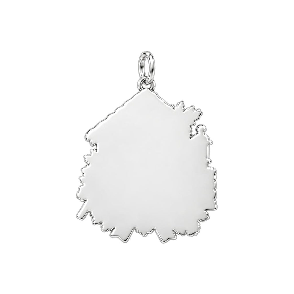 Winter Cardinal Memorial Charm Bracelet – Personalized Remembrance – back of the charm, engraving area