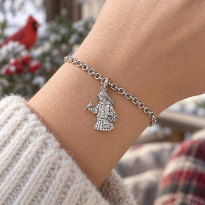 Winter Cardinal Whisper Charm Bracelet Set – worn / in use