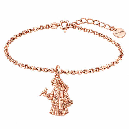 Winter Cardinal Whisper Charm Bracelet Set – rose gold, front view