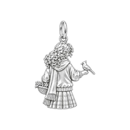 Winter Cardinal Whisper Charm Keychain – back of the charm, engraving area
