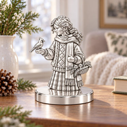 Winter Cardinal Whisper Keepsake Plaque – worn / in use