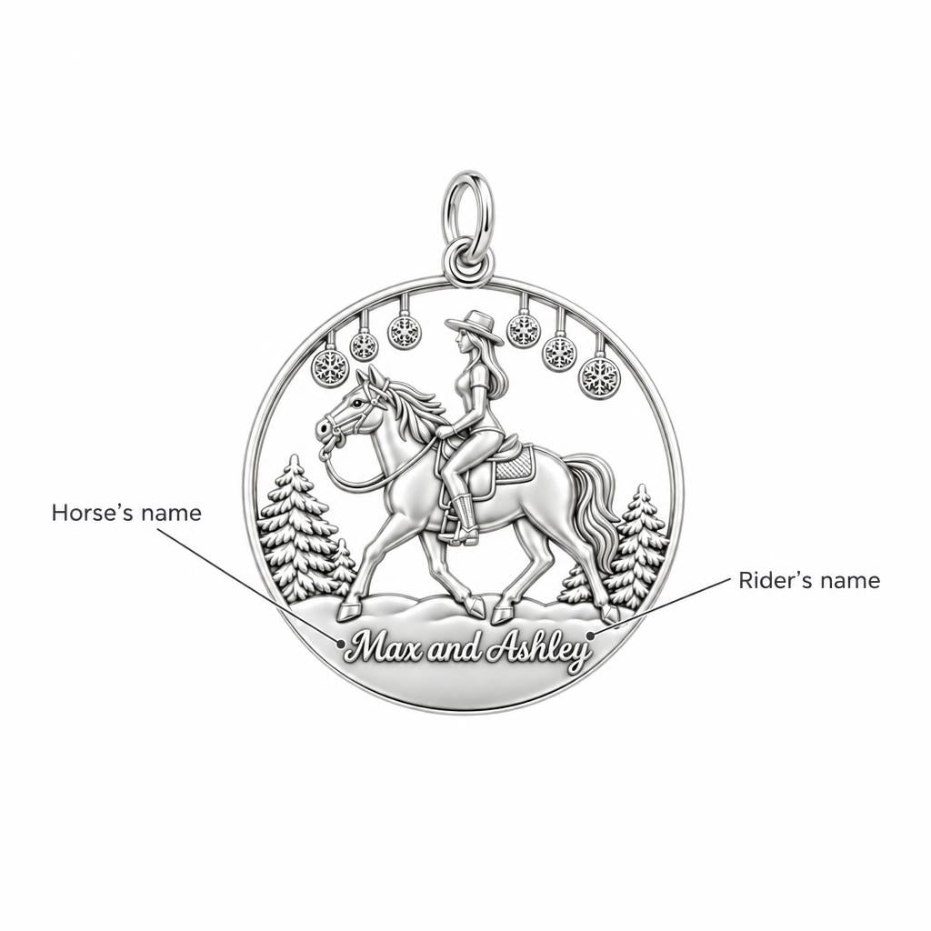 Winter Equestrian Trail Charm Bracelet – Personalized Rider Gift – personalization guide