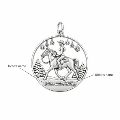 Winter Equestrian Trail Charm Bracelet – Personalized Rider Gift – personalization guide