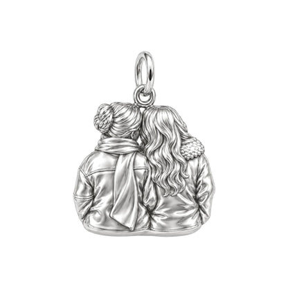 Winter Kiss Likeness Charm Bracelet – Personalized Couple Gift – back of the charm, engraving area