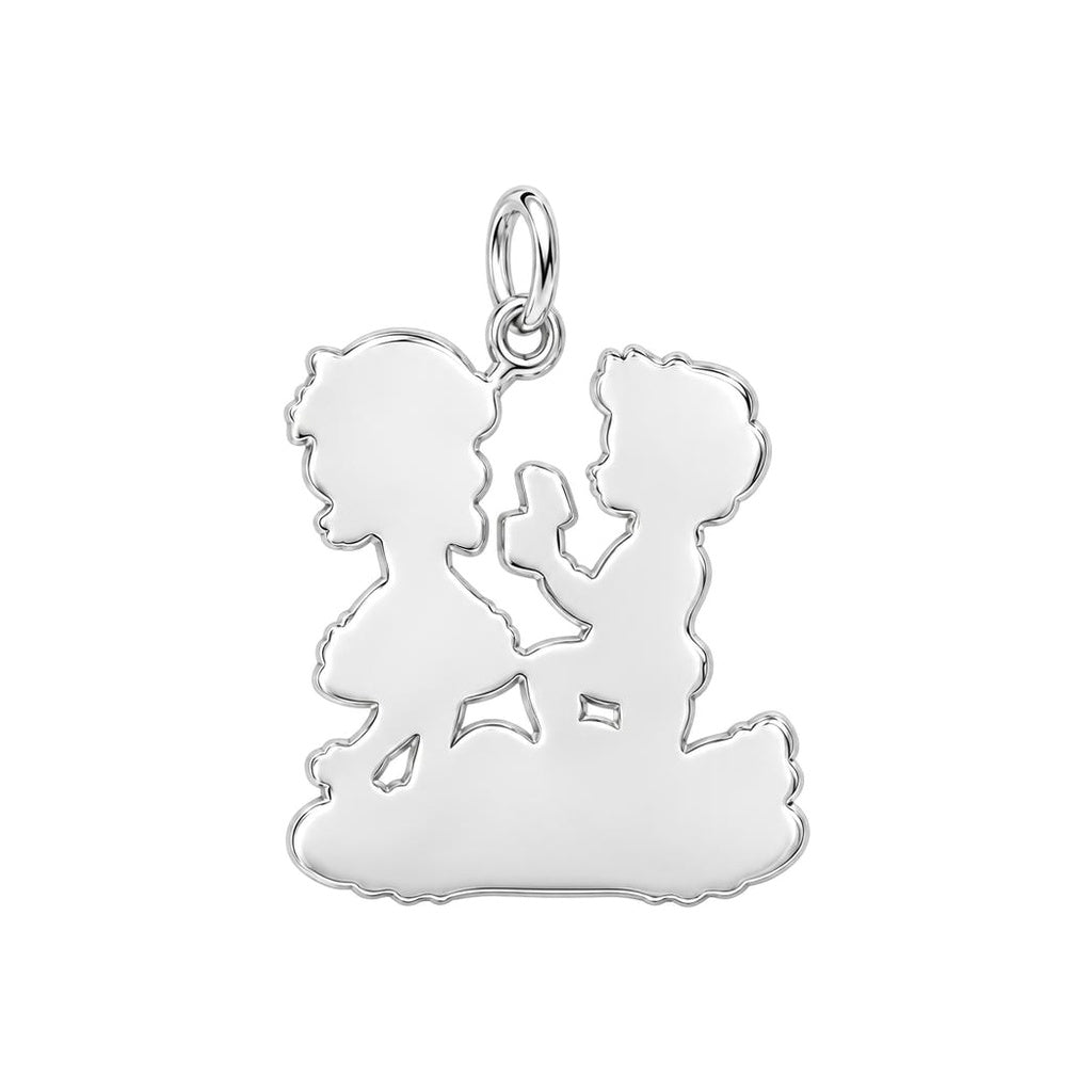 Winter Proposal Heart Charm Bracelet – Personalized Couple Gift – back of the charm, engraving area
