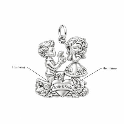 Winter Proposal Heart Charm Bracelet – Personalized Couple Gift – personalization guide