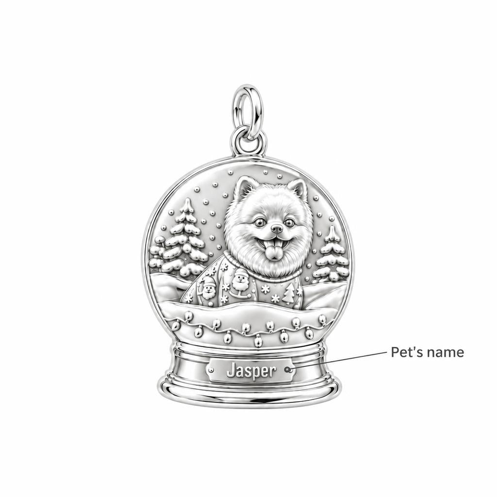 Winter Snow Globe Pup Charm Bracelet – Personalized Dog Mom Gift – personalization guide
