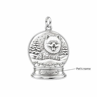 Winter Snow Globe Pup Charm Bracelet – Personalized Dog Mom Gift – personalization guide