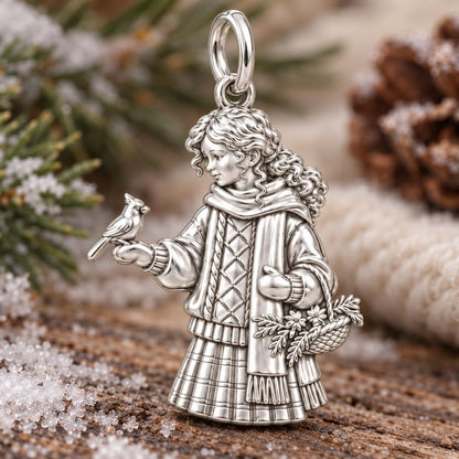 Winter Visitor Charm and Polyester Cord Bracelet Set