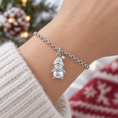 Winter Waddle Penguin Charm Bracelet Set – worn / in use