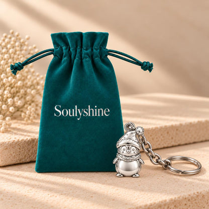 Winter Waddle Penguin Charm Keychain – Soulyshine velvet gift pouch