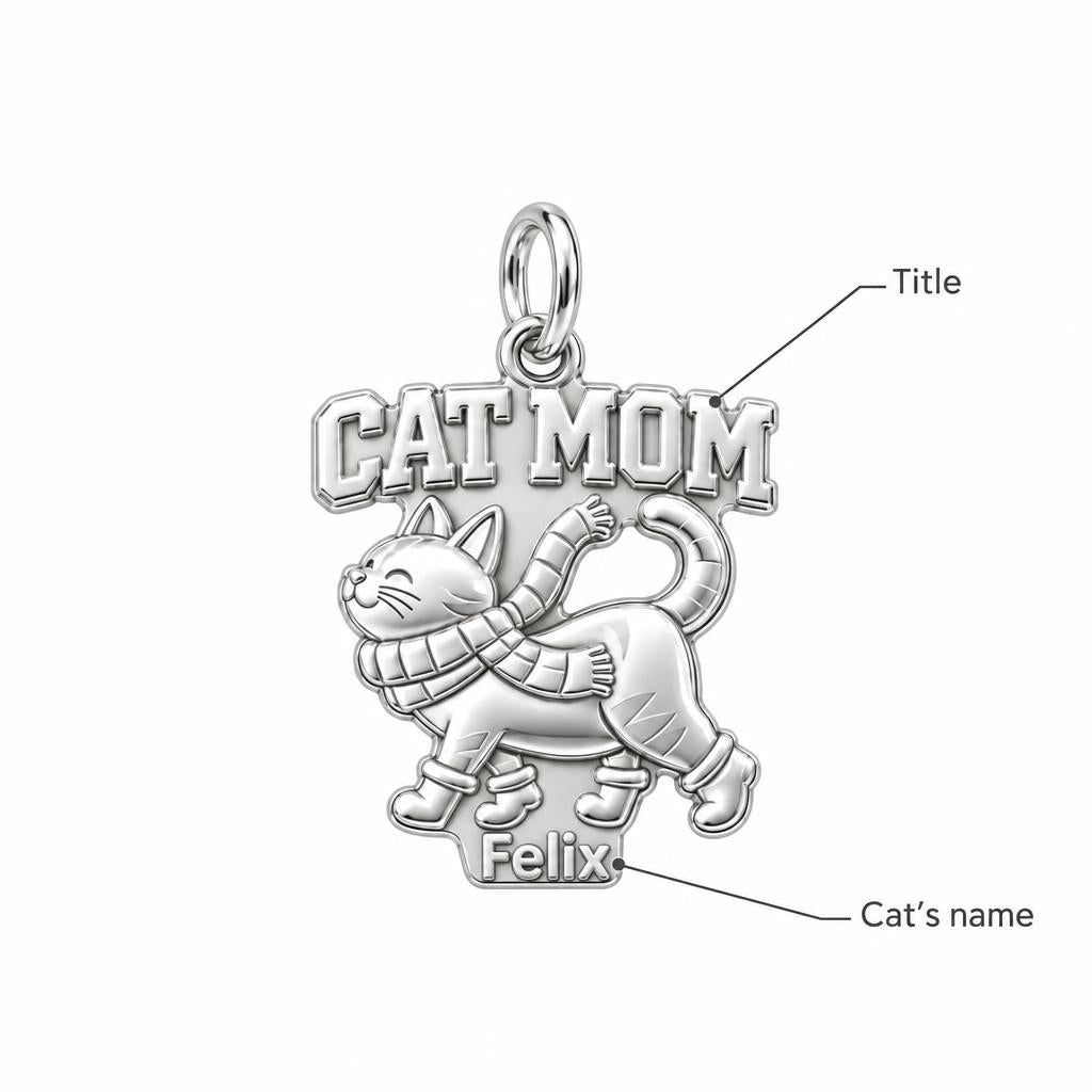 Winter Whisker Snuggle Charm Bracelet – Personalized Cat Mom Gift – personalization guide