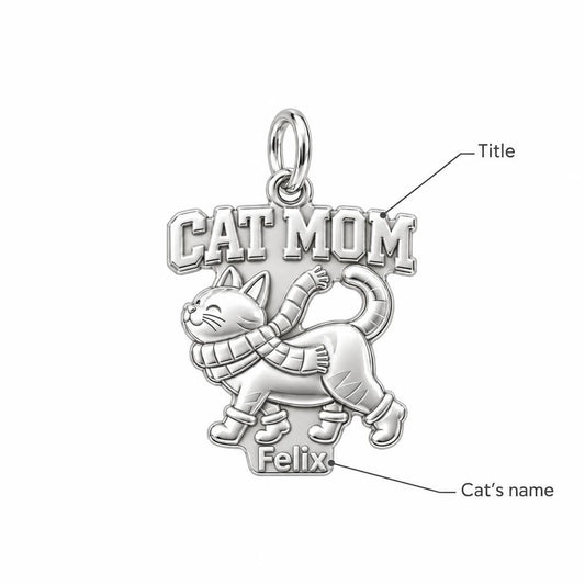 Winter Whisker Snuggle Charm Bracelet – Personalized Cat Mom Gift – personalization guide
