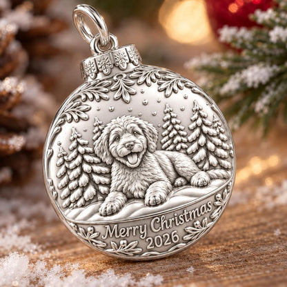 Winter Wonderland Bauble Charm Bracelet – Personalized Dog Mom Gift – macro detail of the charm