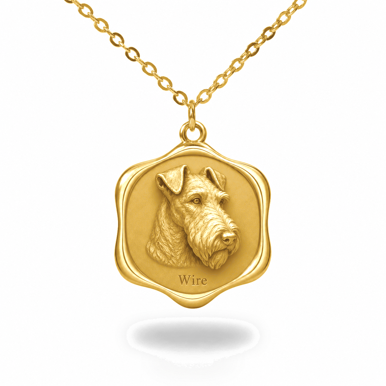 Soulyshine Wire Precious Paw personalized pet photo necklace - 18K Gold Vermeil front