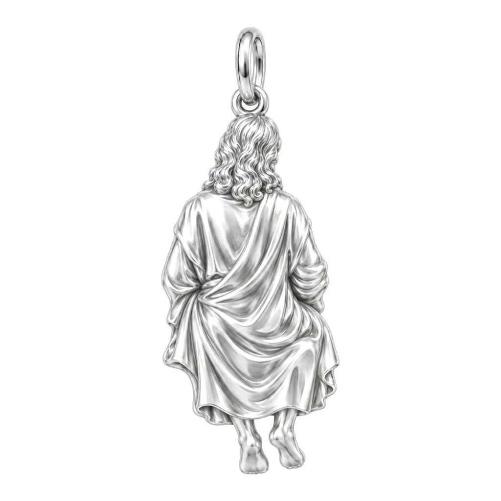 With You Always Jesus Charm and Polyester Cord Bracelet Set – back of the charm, engraving area