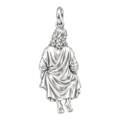 With You Always Jesus Charm and Polyester Cord Bracelet Set – back of the charm, engraving area