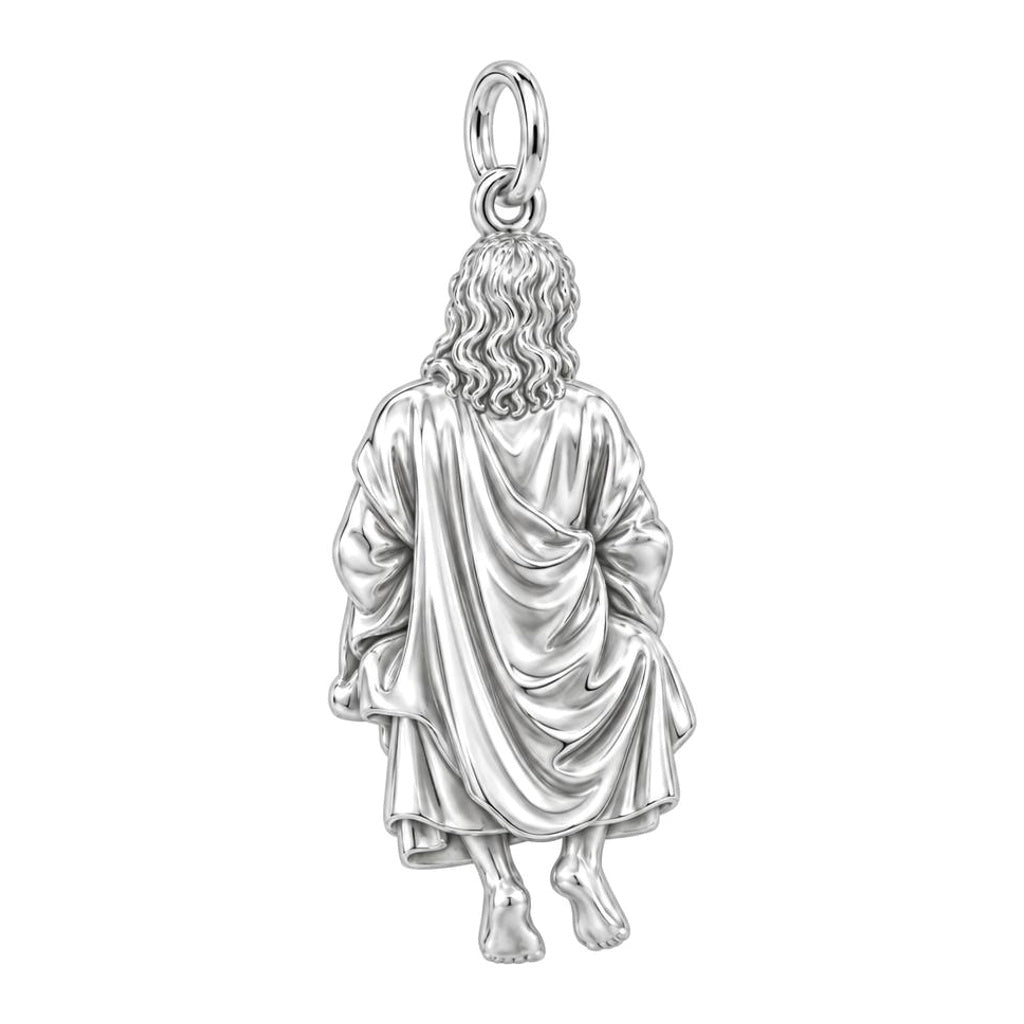 With You Always Jesus Huggie Charm Earrings – back of the charm, engraving area