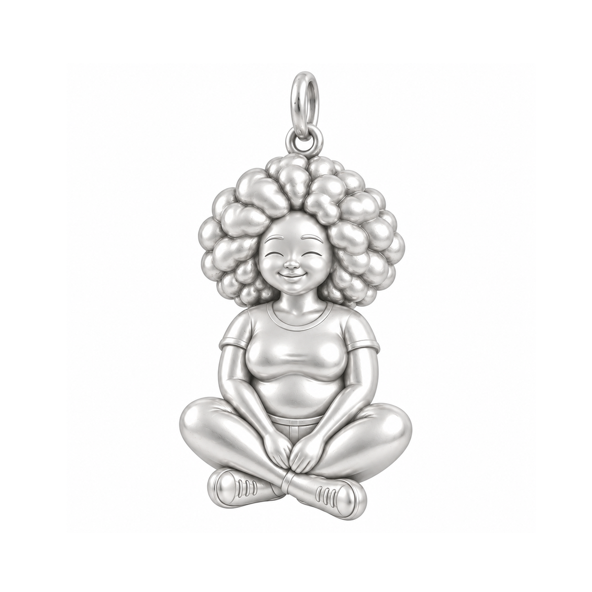 Curvy / Afro / Silver — Woman Charm | woman-charm-2026-09-13